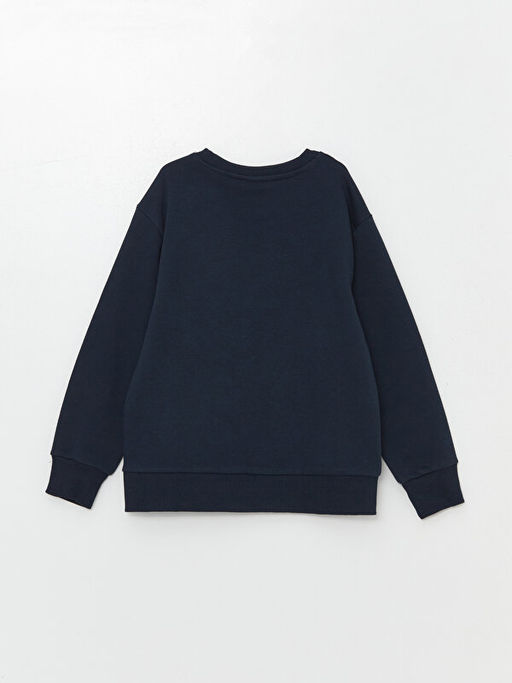 Bisiklet Yaka Bask?l? Uzun Kollu Erkek ?ocuk Sweatshirt - Waikiki фото 2