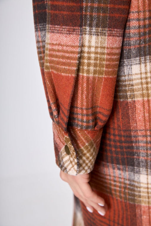 Пальто ANELLI 935 красная клетка  фото 6