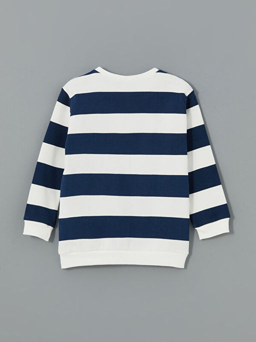 Bisiklet Yaka Bask?l? Kal?n Erkek ?ocuk Sweatshirt