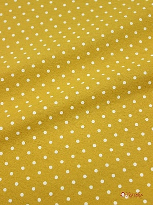 Теплый хлопок Мелкий горох-2 на горчичном, ш.1.48м, хлопок-100%, 150гр/м.кв