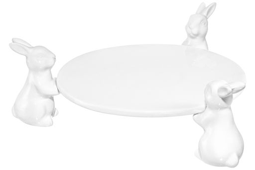 Блюдо сервировочное 30*30*10.5 см "Кролики", фарфор