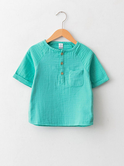 Bisiklet Yaka K?sa Kollu Pamuklu Erkek Bebek G?mlek - Waikiki фото 2