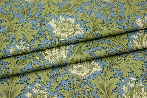 Импорт. хлопок Аллана цв.сине-голубой/оливково-салатовый, ш.1.45м, хлопок-100%, 100гр/м.кв - Купава фото 5