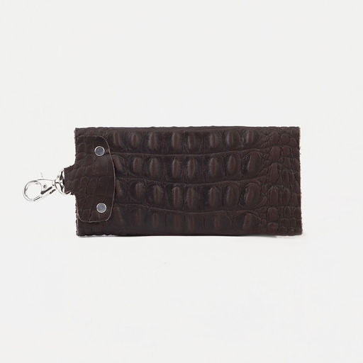 Ключница на кнопке, длина 11 см, цвет коричневый - Simaland фото 2