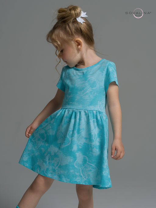 Платье Лето зайцы варенка бирюза - Sovalina фото 12