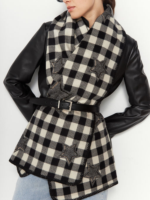 в составе ШЕРСТЬ и КАШЕМИР Большой, мягкий, теплый  двусторонний палантин - Tantino фото 6