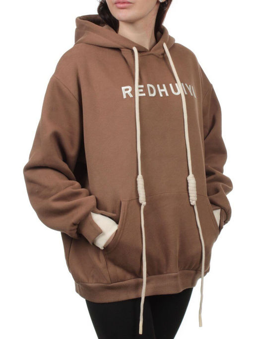 2616 BROWN Толстовка женская (85% хлопок, 10% полиэстер, 5% спандекс) - Fashion фото 2
