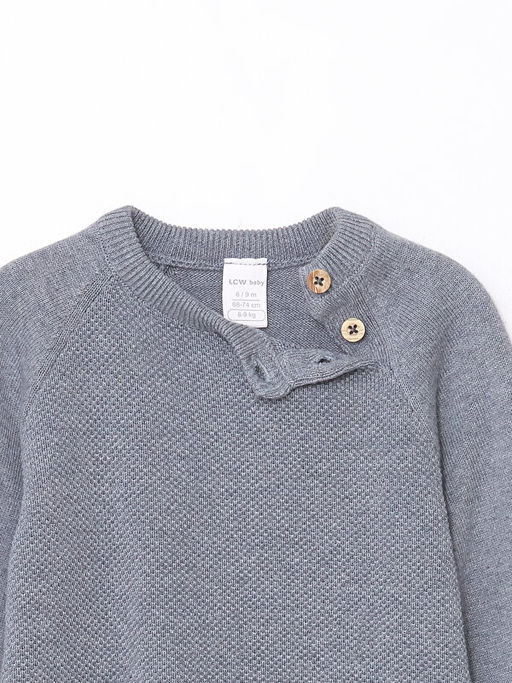 Bisiklet Yaka Uzun Kollu Triko Erkek Bebek Kazak - Waikiki фото 2