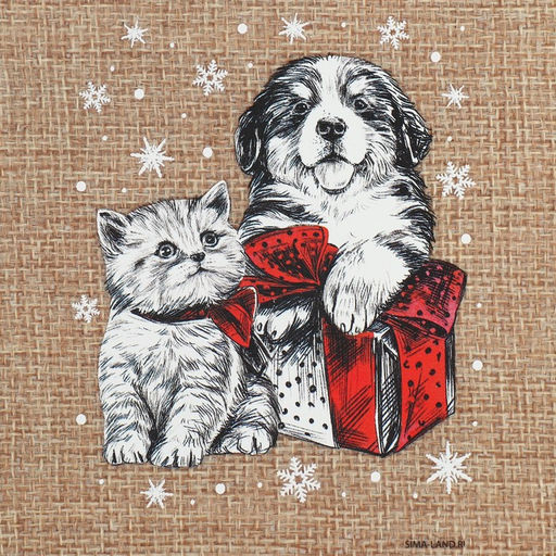 Цена за 5 шт. Мешочек новогодний подарочный с термонаклейкой Друзья, 13?18 см  1.5 см