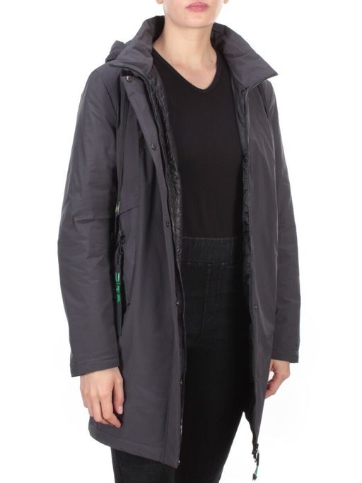 22-915 DARK GRAY Куртка демисезонная женская (100 гр. синтепон) PLOOEPLOO - Фабричный китай фото 6