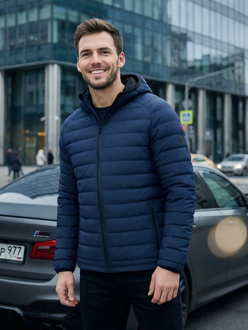 Куртка мужская стёганая с капюшоном с графеновой подкладкой - Valianly фото 55