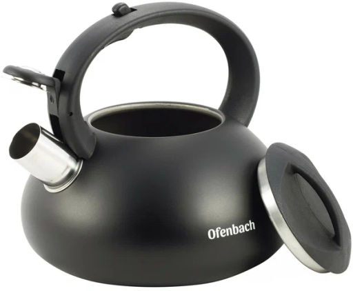 Чайник 2,5л из нержавеющей стали со свистком и ручкой из нейлона (100302) - Kamille фото 7