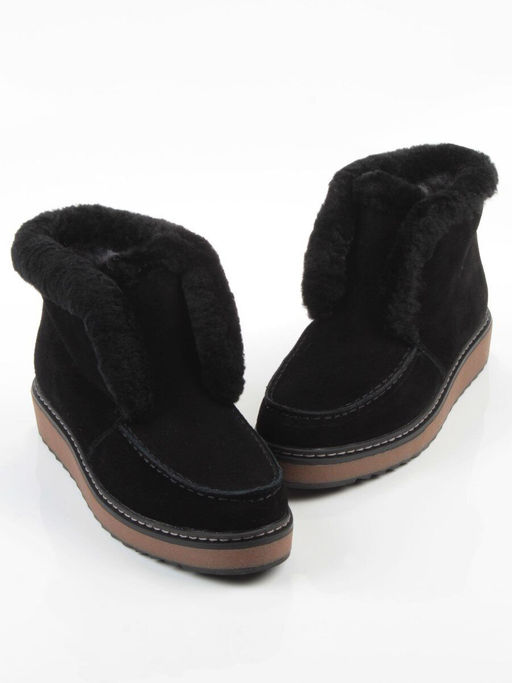 04-5603-2 BLACK Ботинки зимние женские (натуральная кожа, 100% шерсть)