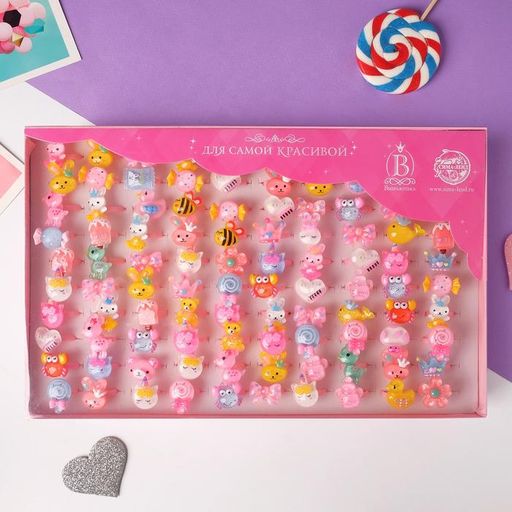 Цена за 100 шт. Кольцо «Выбражулька» игрушки, форма МИКС, МИКС, безразмерное