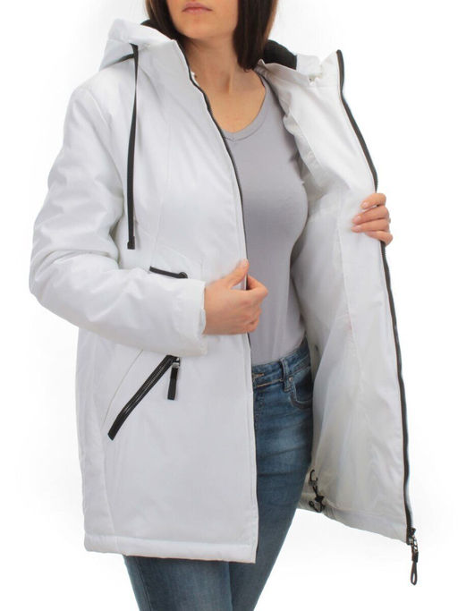 BM-511 WHITE Куртка демисезонная женская АЛИСА (100 гр. синтепон) - Фабричный китай фото 6