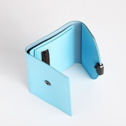 Кошелёк на кнопке, цвет голубой - Simaland фото 4