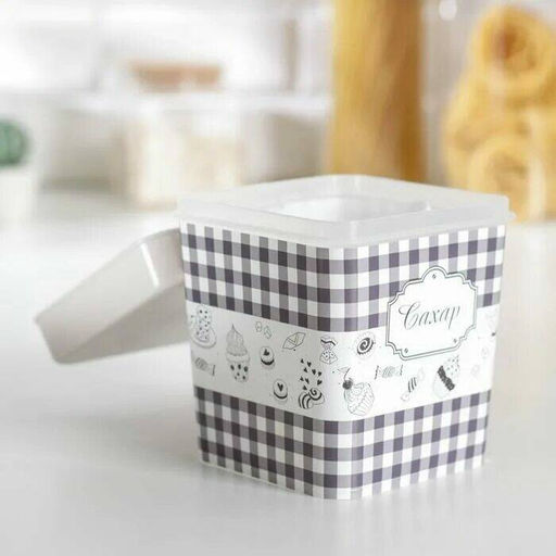 Цена за 2 шт. Ёмкость "Плетёнка" (сахар) 1,2л. с ложкой М4831