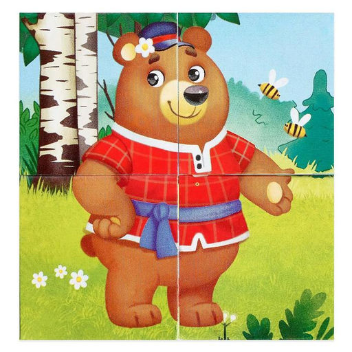 Цена за 3 шт. Кубики картонные Любимые сказки, 4 шт - Iq-zabiaka фото 7