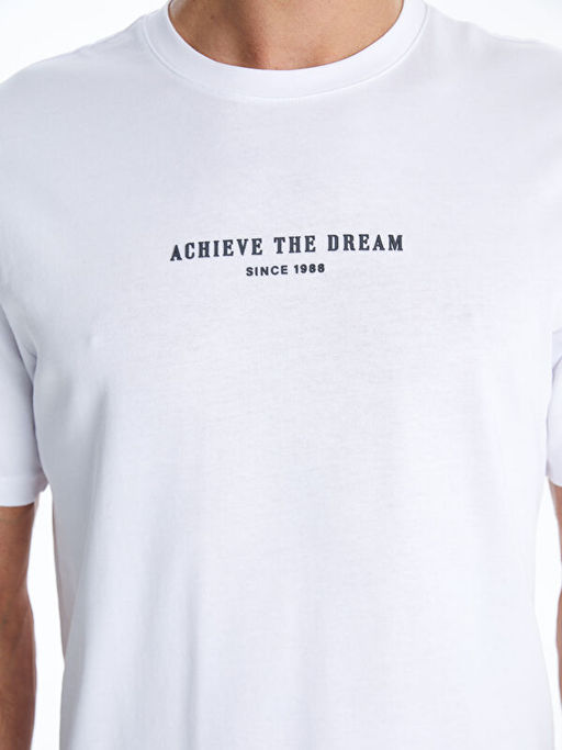 Bisiklet Yaka Bask?l? Erkek Ti??rt