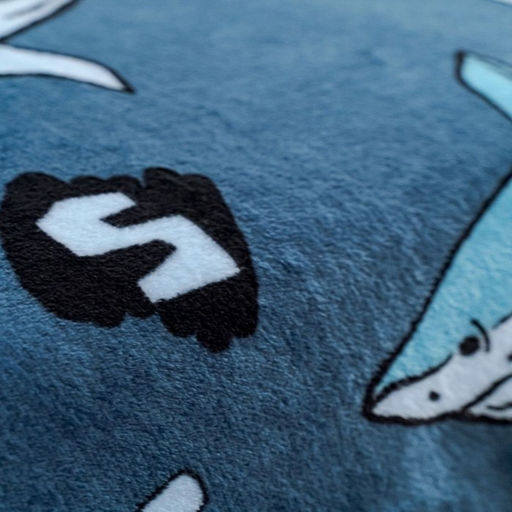 Плед Павлинка Акулы 100х150см, синий, аэрософт 190г/м, 100% полиэстер - Павлина фото 3