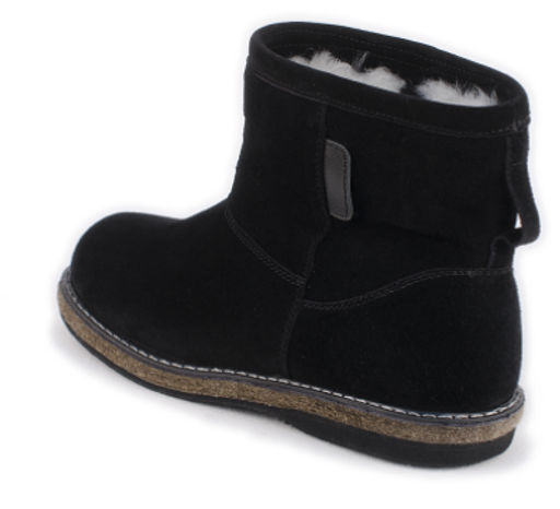 Унты женские на войлочной подошве Замша, овчина, черные - Roshva фото 3