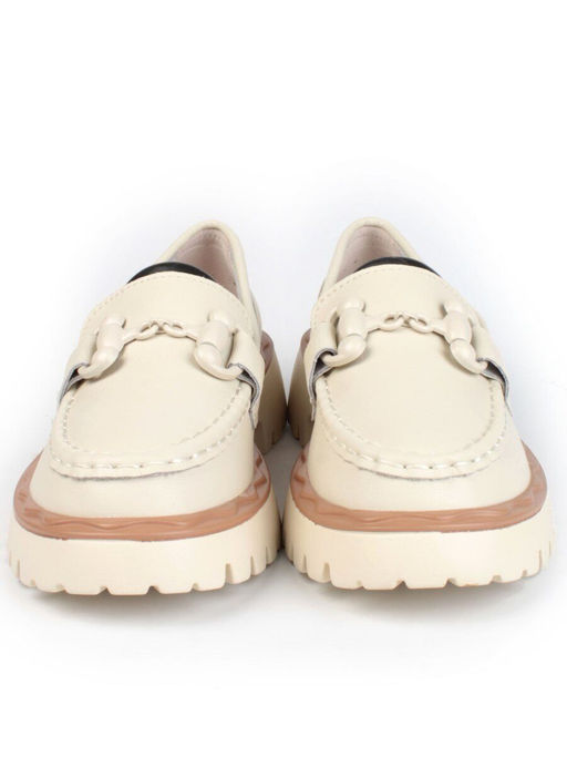 03-HY6-1D BEIGE Лоферы женские (натуральная кожа) - Фабричный китай фото 8