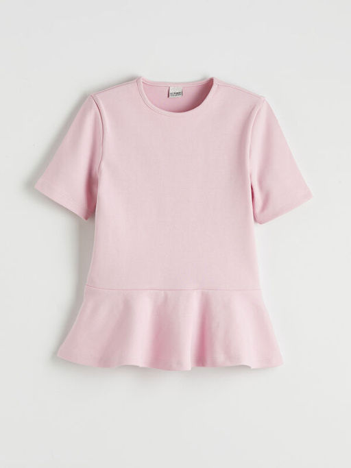 Bisiklet Yaka K?z ?ocuk Volanl? Ti??rt