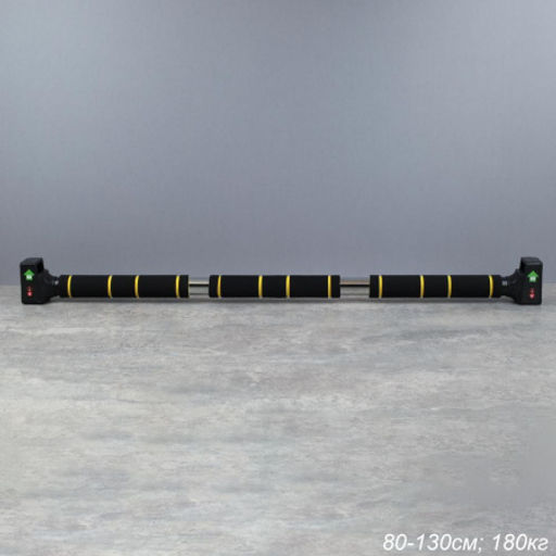 Турник распорный Woohooo Turbo / TX-8023II / 30х1.5 мм / 80-130см / 180кг / черный / уп10