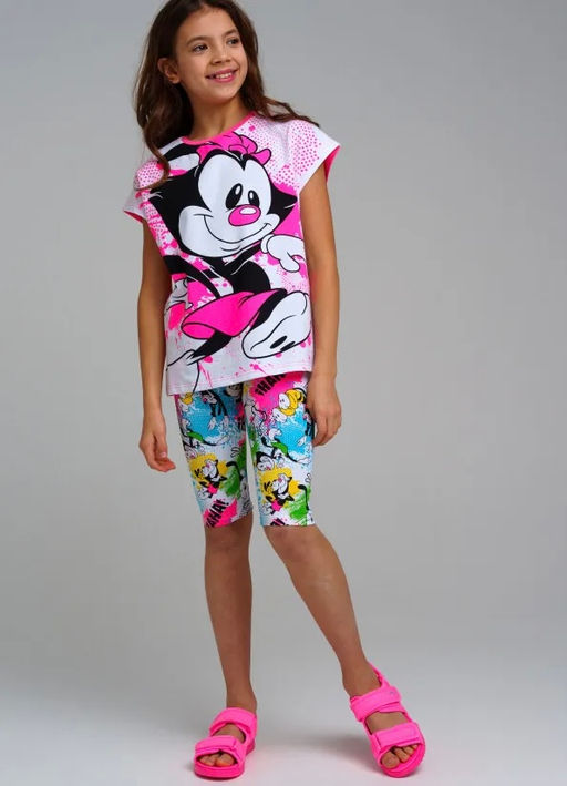 12441912 Фуфайка трикотажная для девочек (футболка)