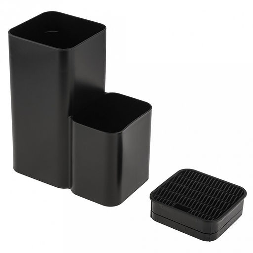 Подставка для ножей и столовых приборов пластмассовая 19х11х22,5см, черный (Россия)