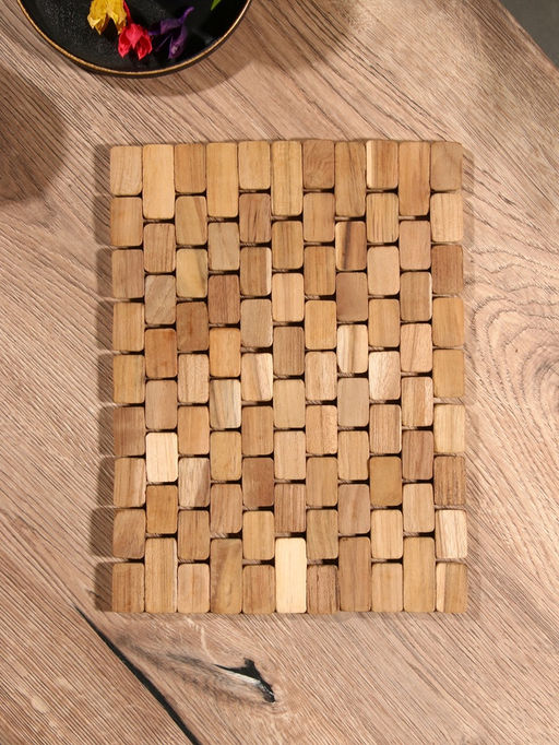 Коврик из тикового дерева, 30×20×0.7 см