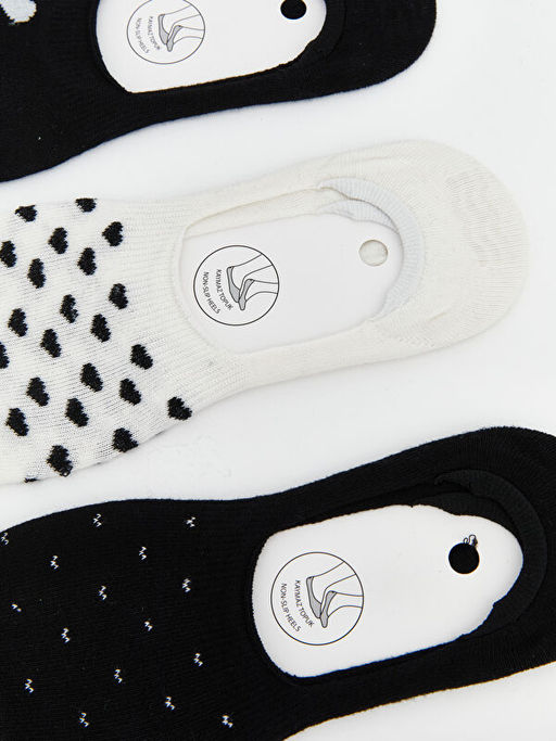 Kaymaz Topuk Desenli Kad?n Babet ?orap 3l?