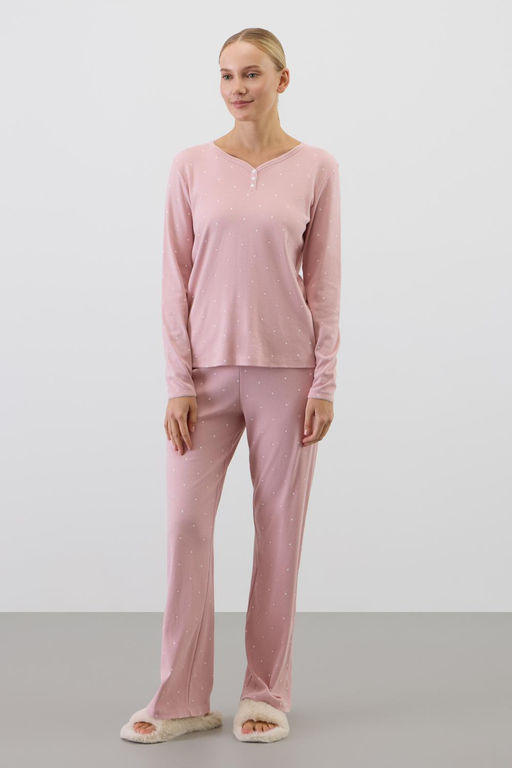 Е 20182/розовый лед,мини сердечки пижама жен