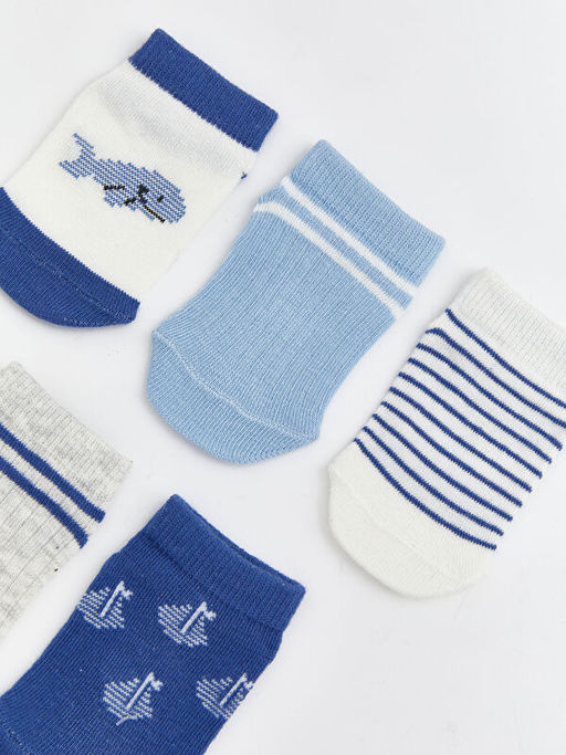 Erkek Bebek Desenli Patik ?orap 5li