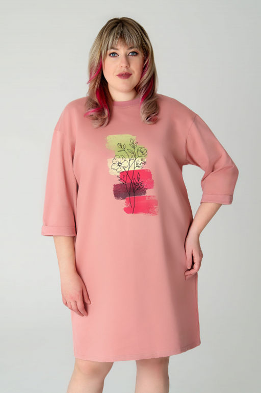 Арт. 8301 Платье 50-58 5 (шт) Цвет:пудра - Калинка фото 3