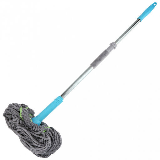 Швабра с вертикальным отжимом "Моп" насадка круглая-микрофибра 20см, рукоятка нерж. 75-122см (Китай)