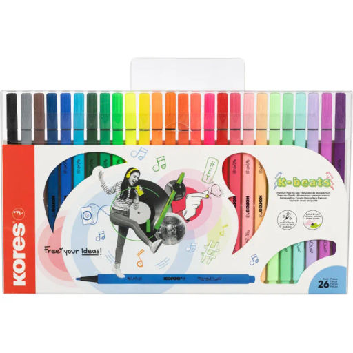 Фломастеры K-BEATS наб 26цв в коробке,пастель,неон.цв