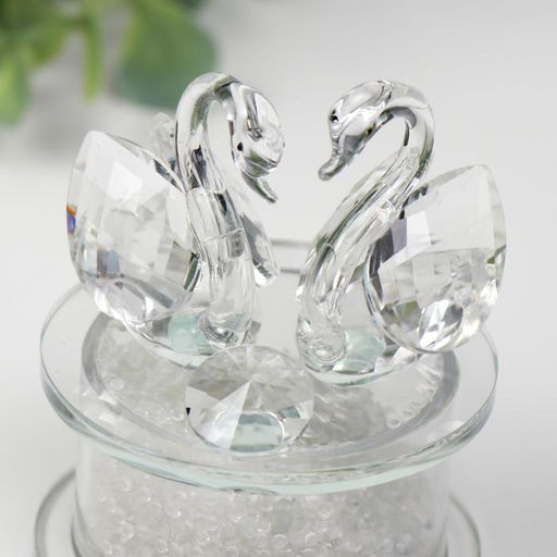 Фигурка стекло «Два лебедя», бисер, 8.4×6.8×5.8 см