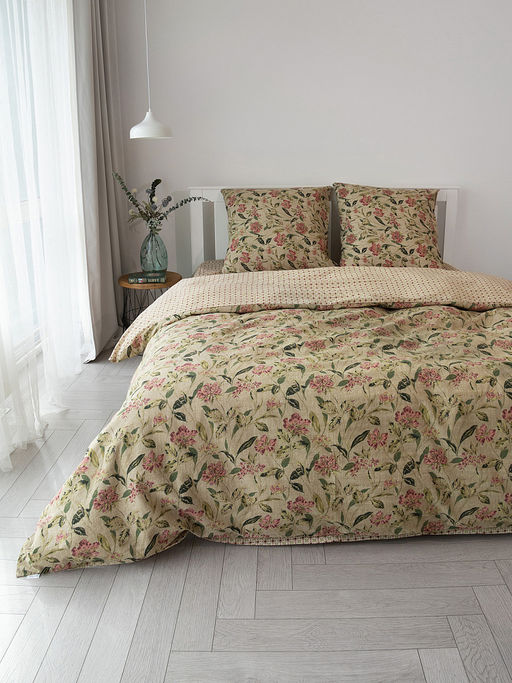 Комплект постельного белья 1,5-спальный зелёный бязь