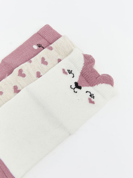 Bask?l? K?z Bebek Soket ?orap 3l? - Waikiki фото 3