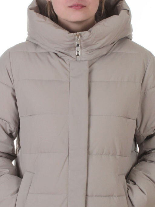 2338 DK. BEIGE Пальто зимнее женское (200 гр. холлофайбер) - Фабричный китай фото 4