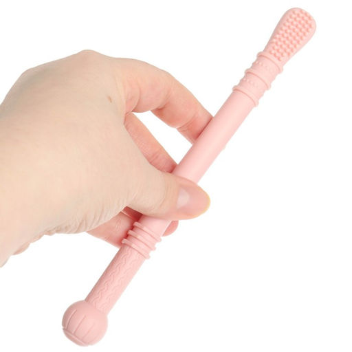 Прорезыватель силиконовый M&B, логопедический, от 3 мес., розовый