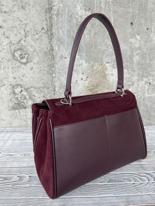 Женская замшевая сумка-портфель 8399 Бордовый - Sergio valentini фото 5