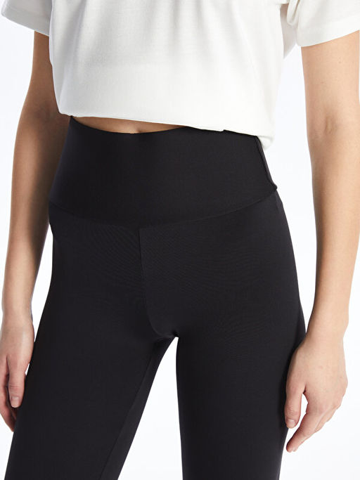 Kad?n Beli Lastikli D?z Spor Tayt