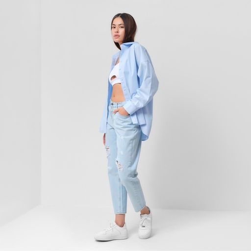 Джинсы женские мом MIST: Denim, размер (28) 44, голубые