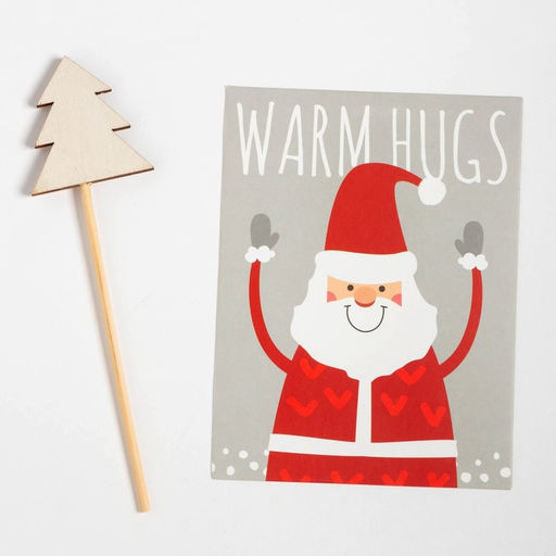 Набор новогодний подарочный кухонный «Ho-Ho-Ho» : полотенце 30×60, лопатка, кисть, губка