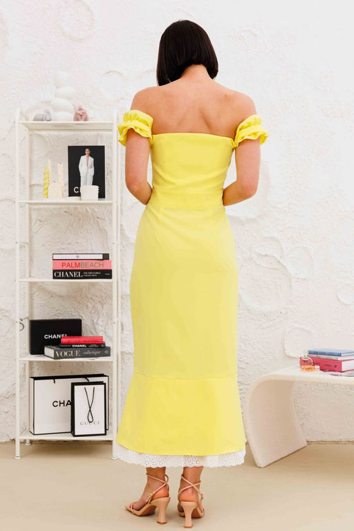 Платье AURA 3265-170 лимонный+молочное кружево фото 7