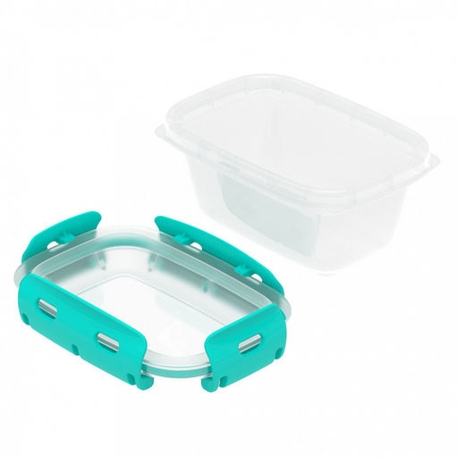 Контейнер для продуктов 0,38л, 14,2х10?х7см, с клипсами, уплотнитель, полипропилен, подходит для СВЧ (Россия) - Домашняя мода фото 2