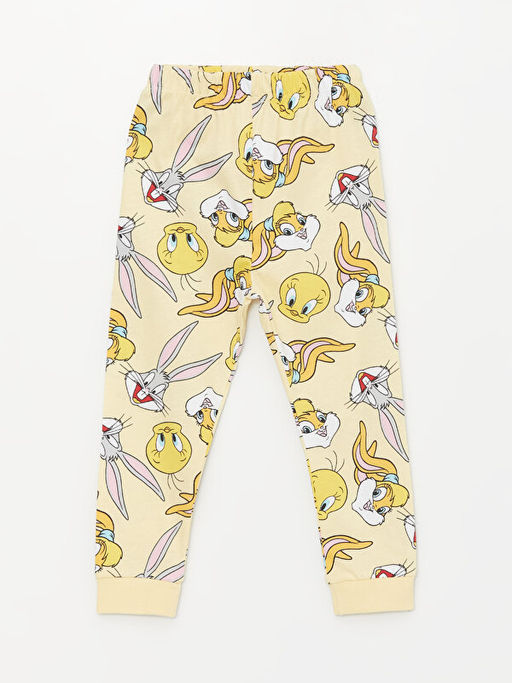 Bisiklet Yaka Bugs Bunny Bask?l? K?z Bebek Pijama Tak?m? - Waikiki фото 3