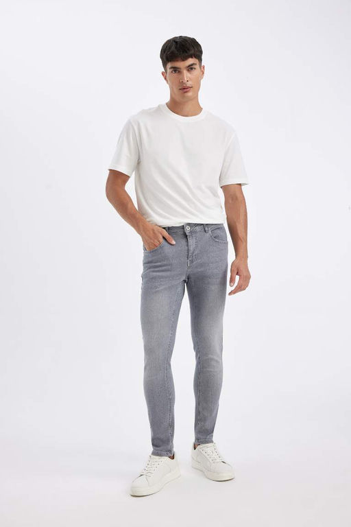 Джинсовые брюки скинни, комфортной посадки, плотного, свободного кроя, с нормальной талией, очень узкие брюки - Defacto фото 3